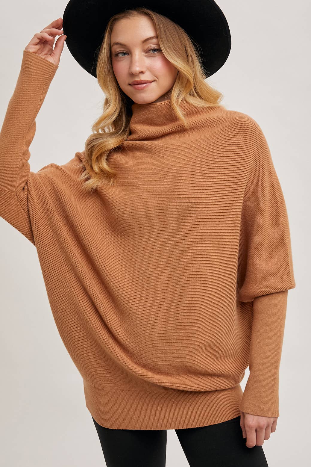 Slouch Neck Dolman Sleeved Pullover