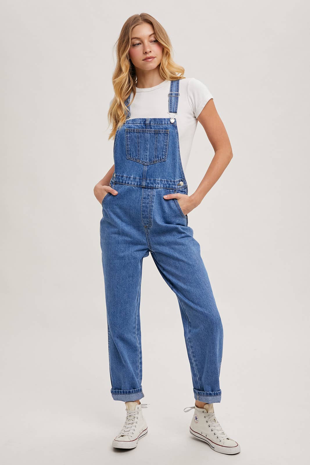 Denim Straightleg Overalls