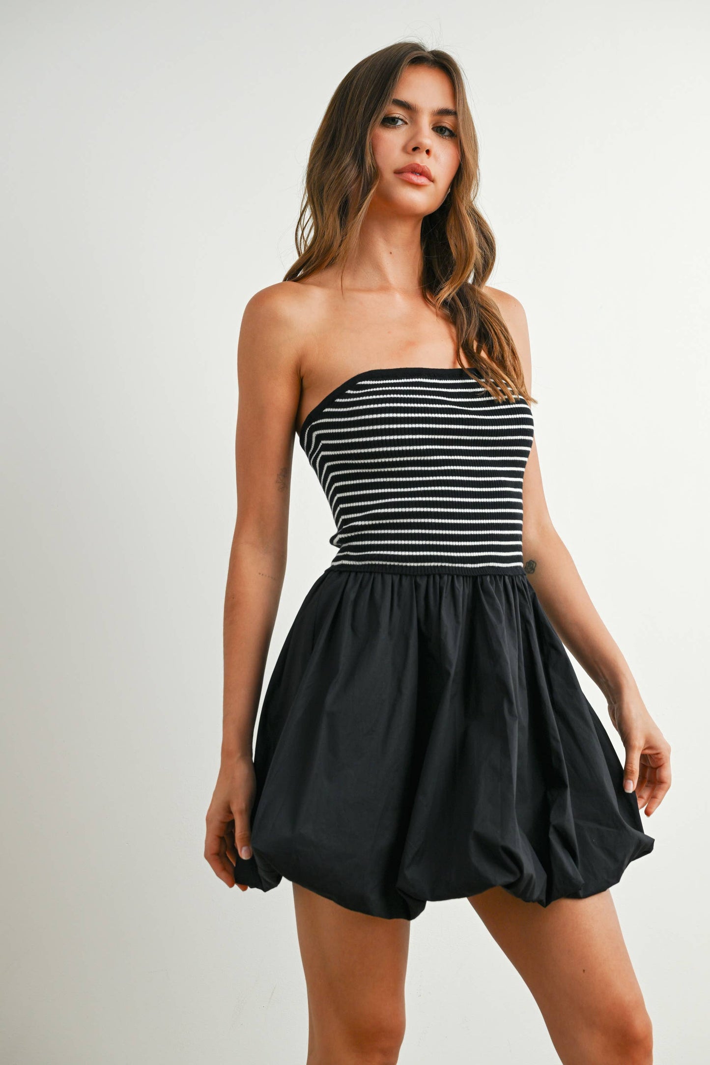 Bubble Hem Mini Skirt Dress