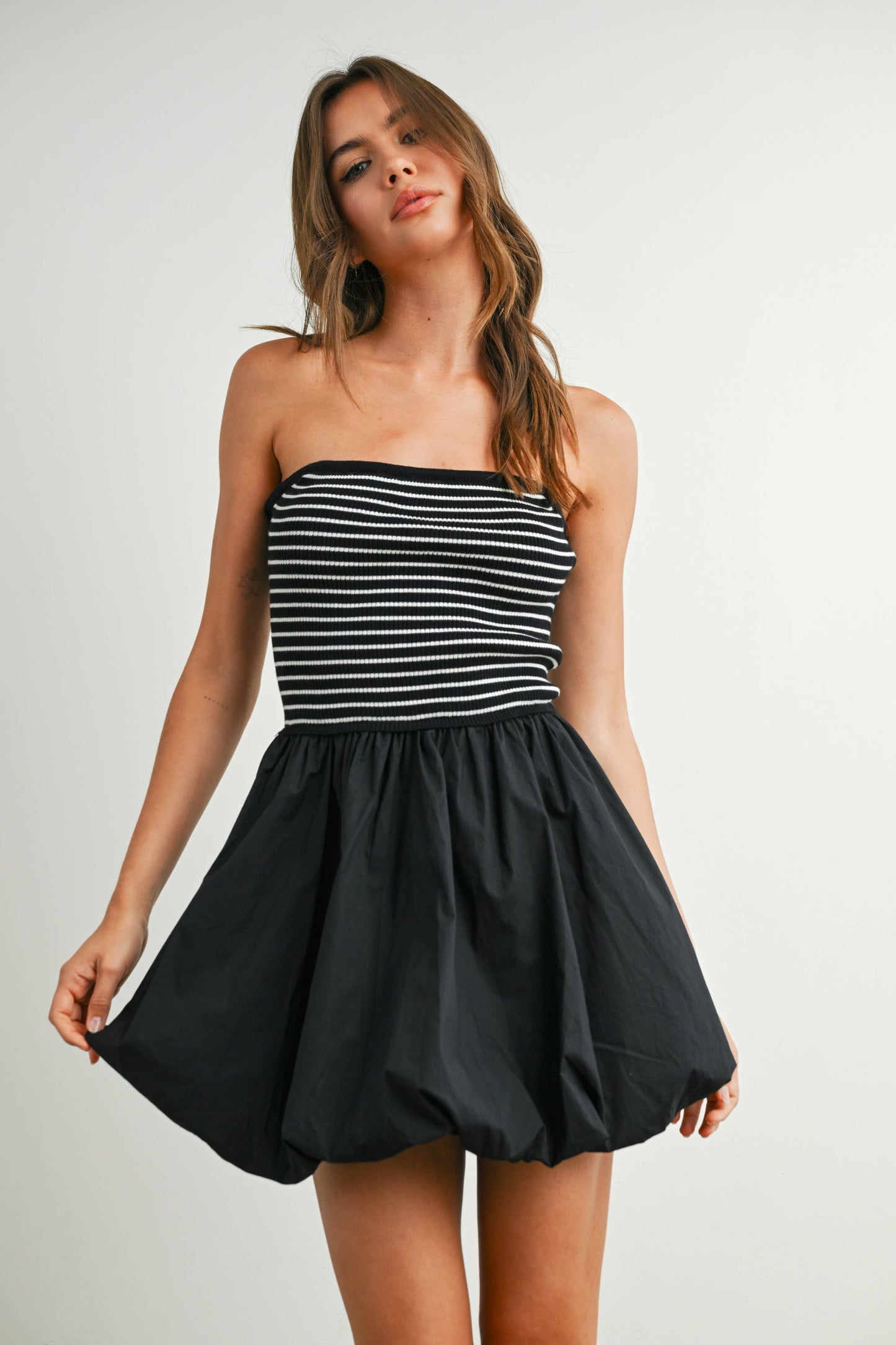Bubble Hem Mini Skirt Dress