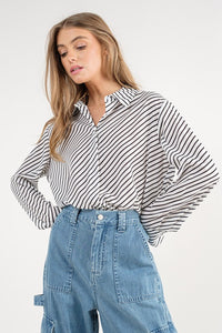 Diagonal Print Blouse