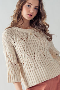 Crochet Crew Neck Sweater