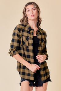 Roll up Plaid Shirt