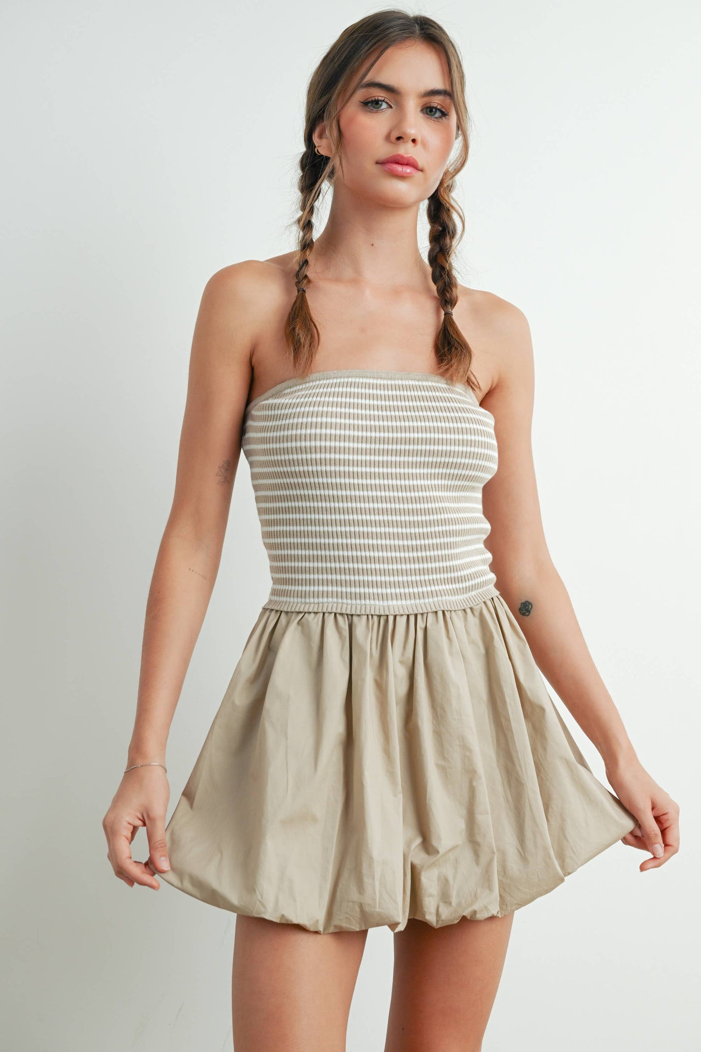 Bubble Hem Mini Skirt Dress