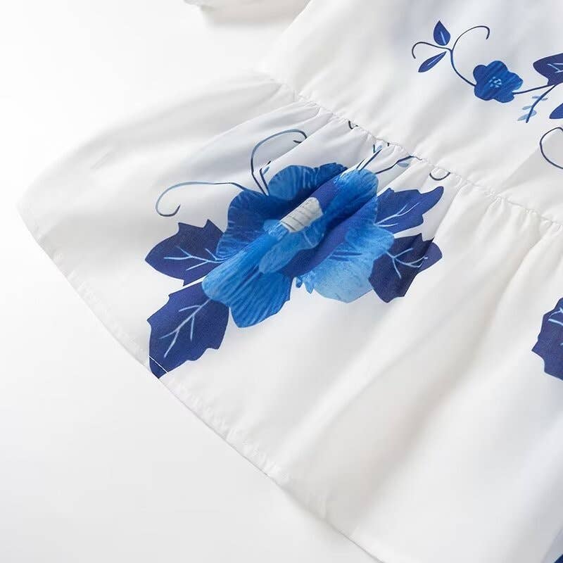 Floral Front Tie Blouse
