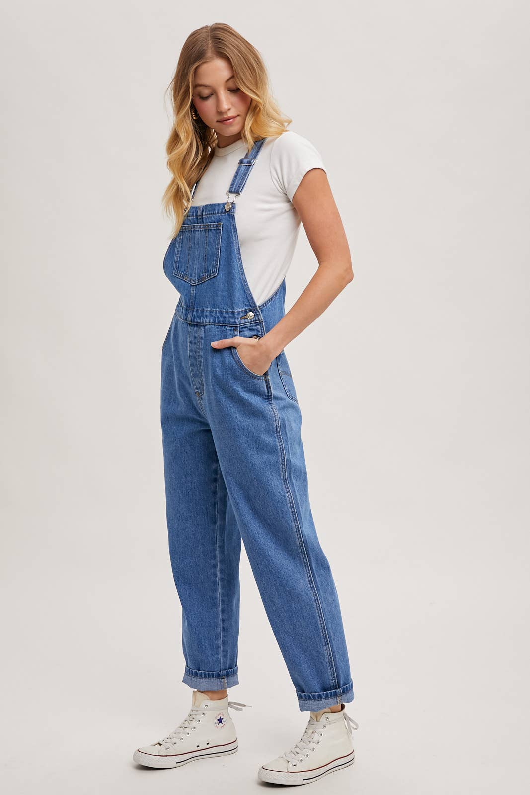 Denim Straightleg Overalls