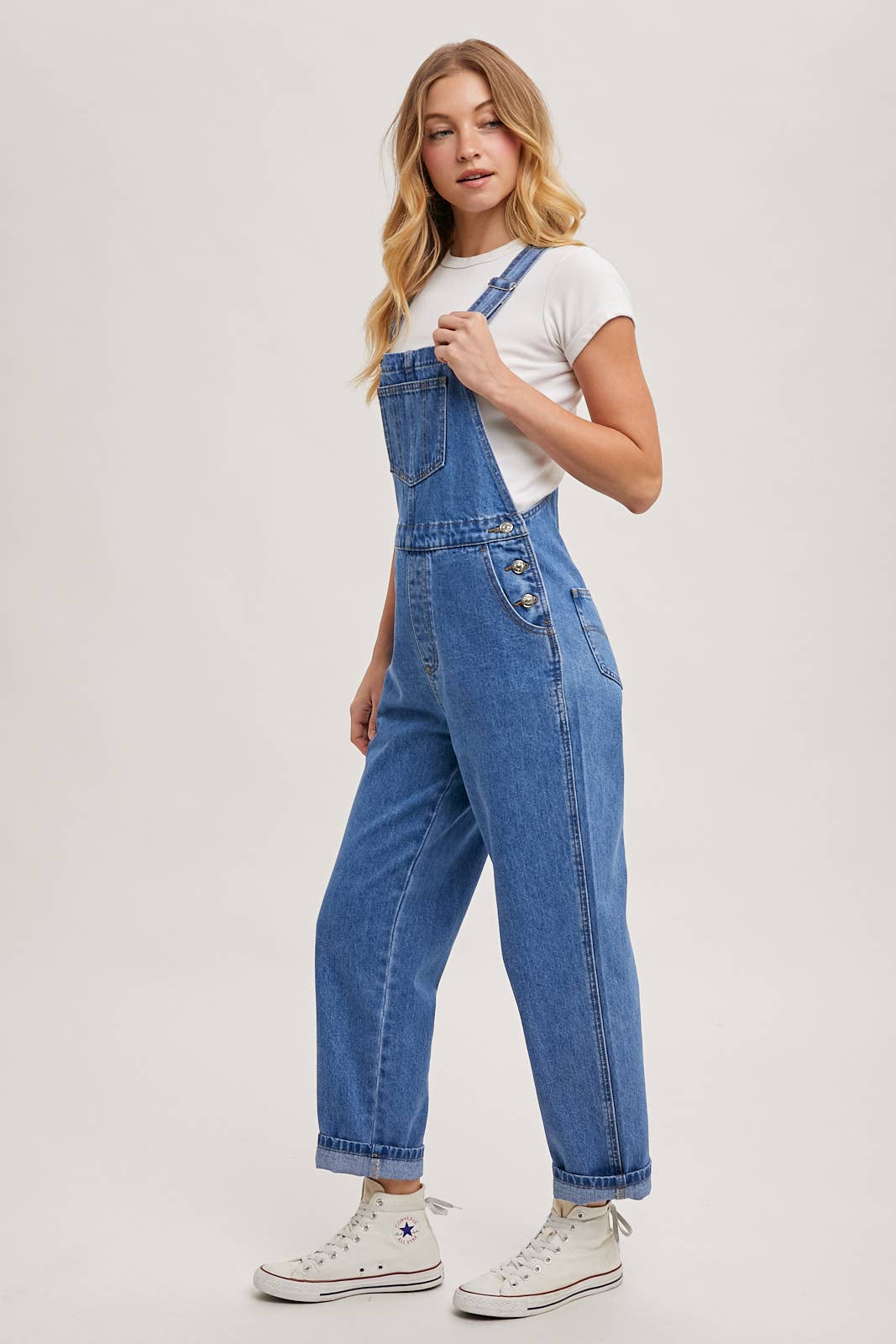 Denim Straightleg Overalls