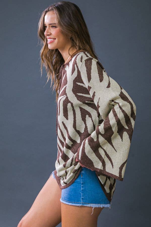 Metallic Sweater Knit Top