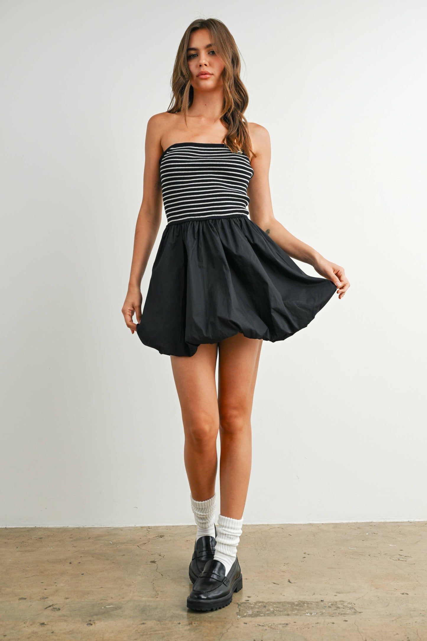 Bubble Hem Mini Skirt Dress