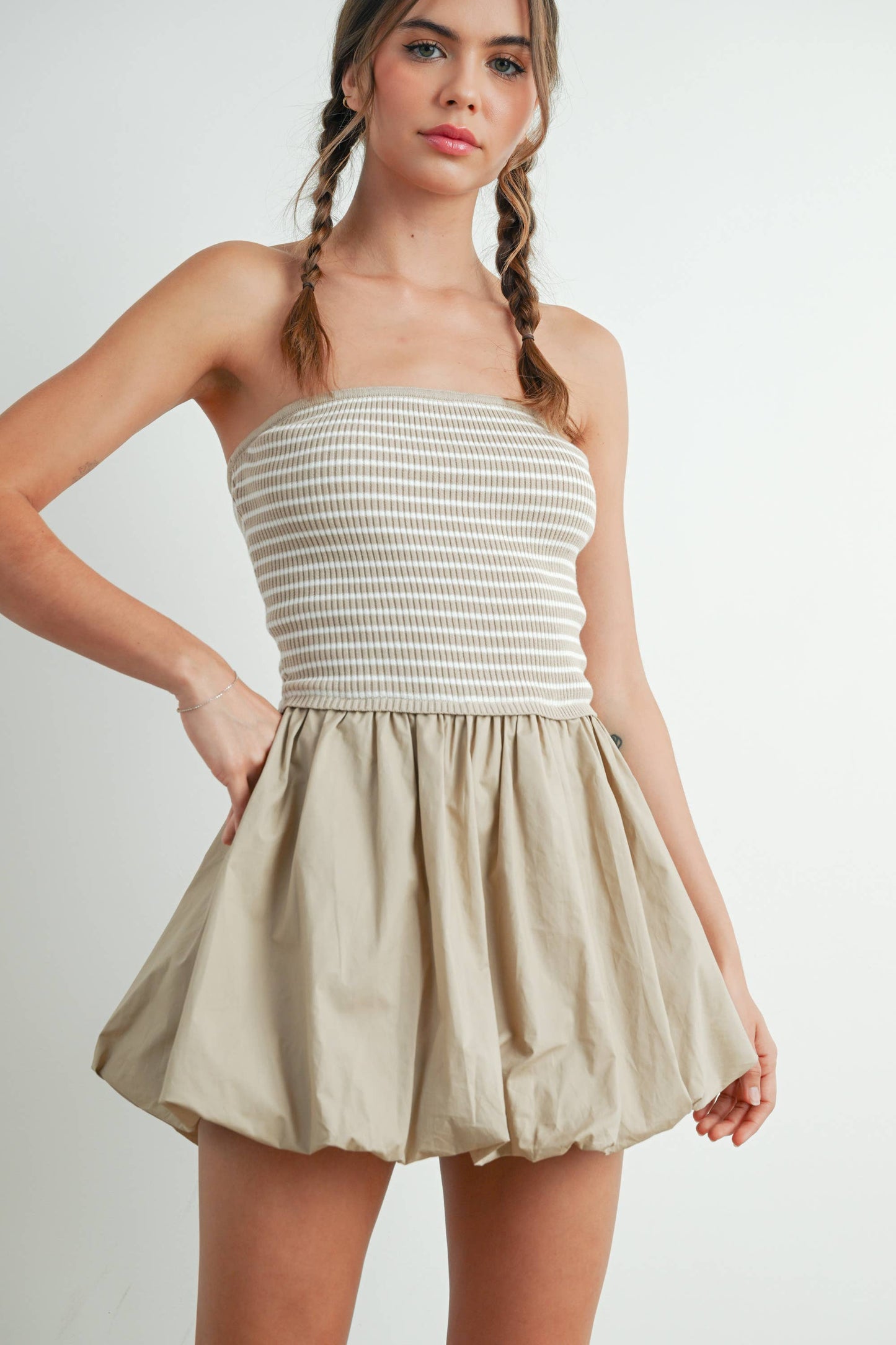 Bubble Hem Mini Skirt Dress