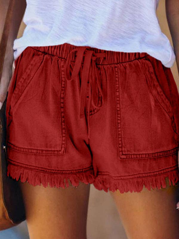 Casual High Waisted Drawstring Shorts