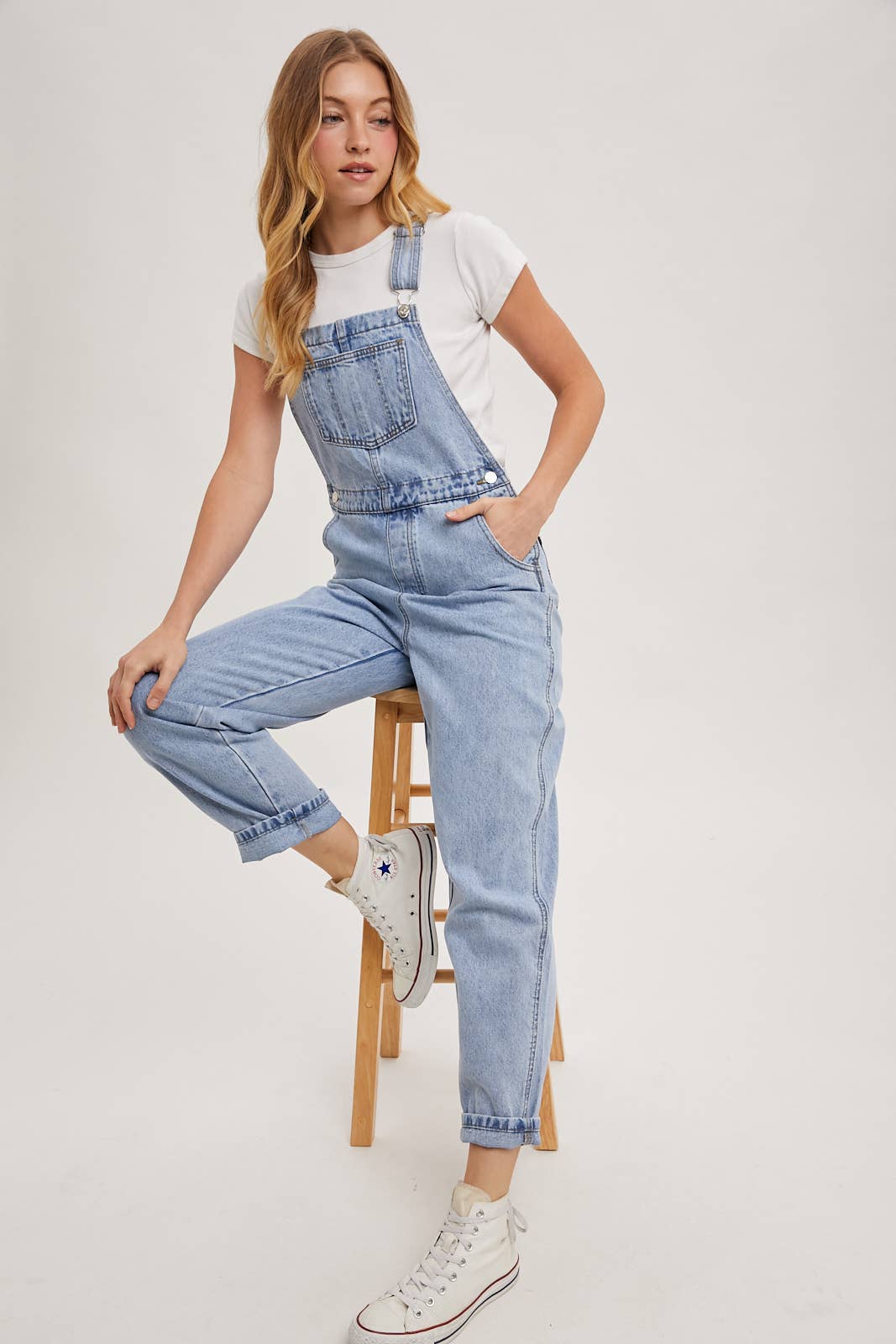 Denim Straightleg Overalls