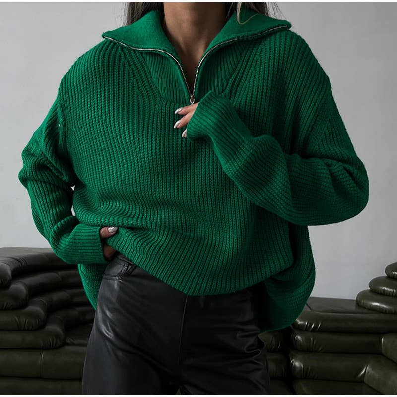 Half Zip Knit Outerwear