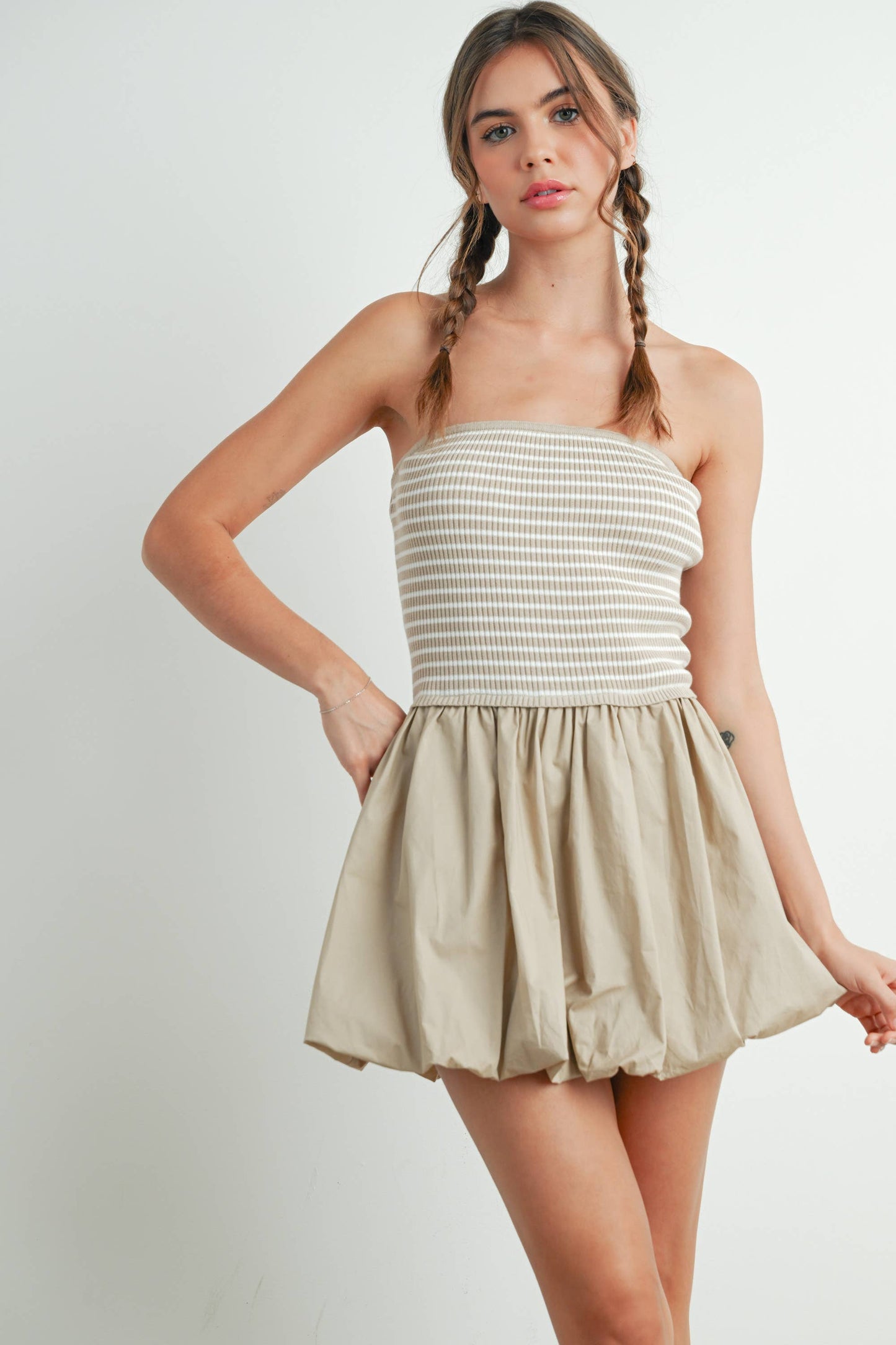 Bubble Hem Mini Skirt Dress