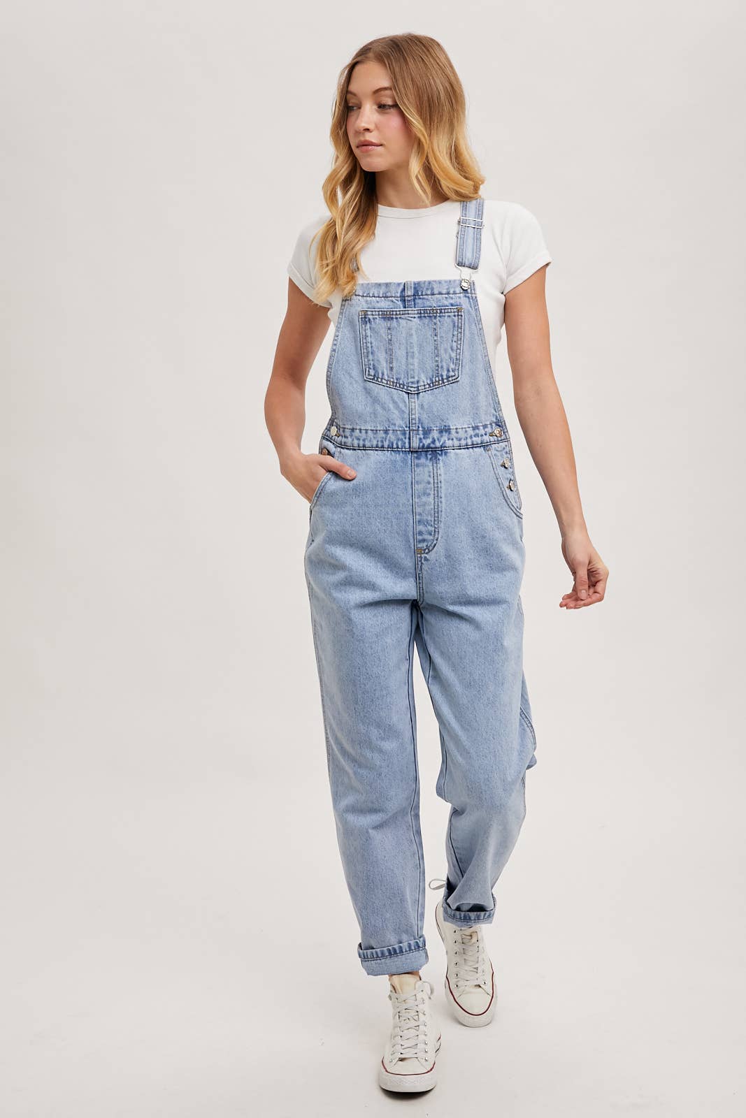 Denim Straightleg Overalls