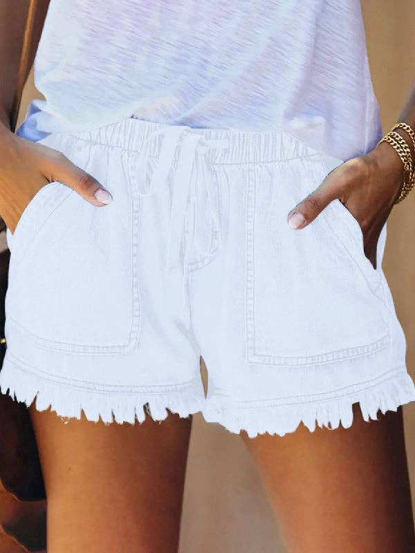 Casual High Waisted Drawstring Shorts