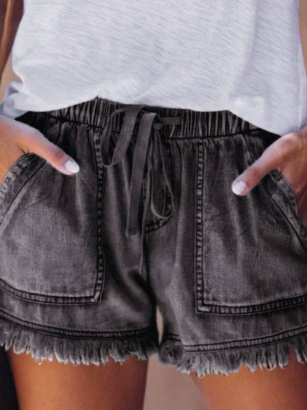 Casual High Waisted Drawstring Shorts