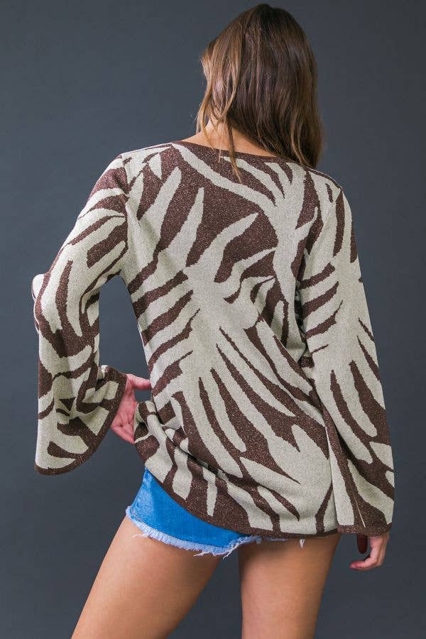 Metallic Sweater Knit Top