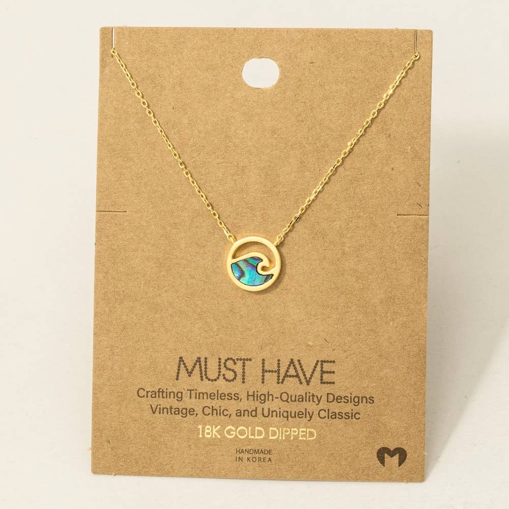 Wave Coin Pendant Necklace