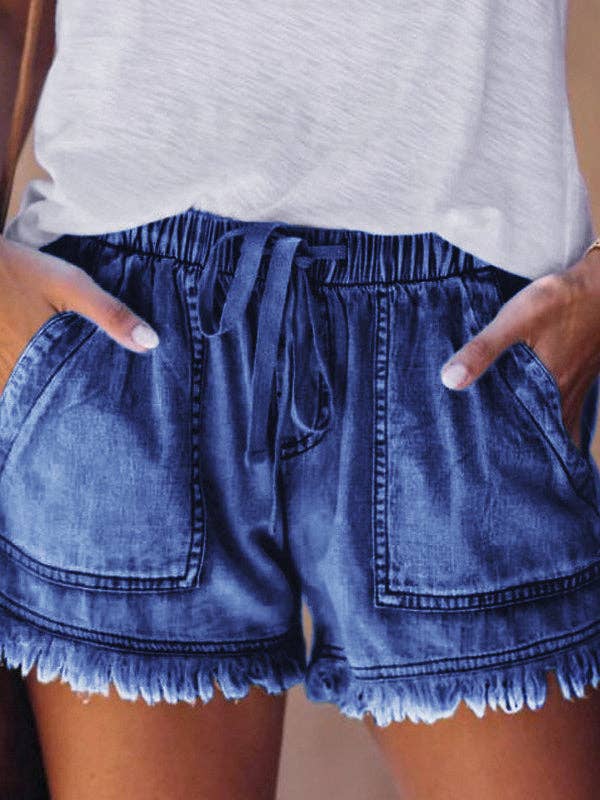 Casual High Waisted Drawstring Shorts