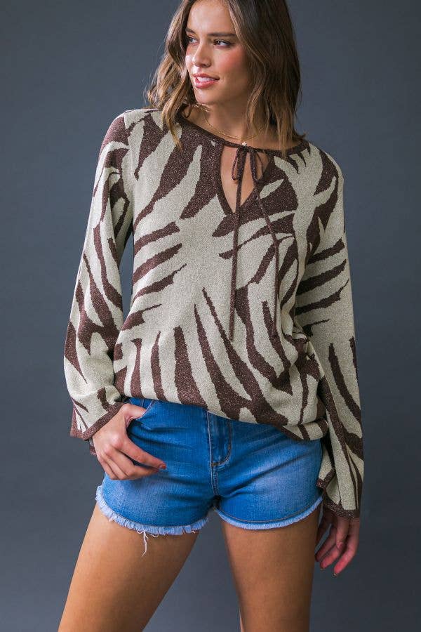 Metallic Sweater Knit Top