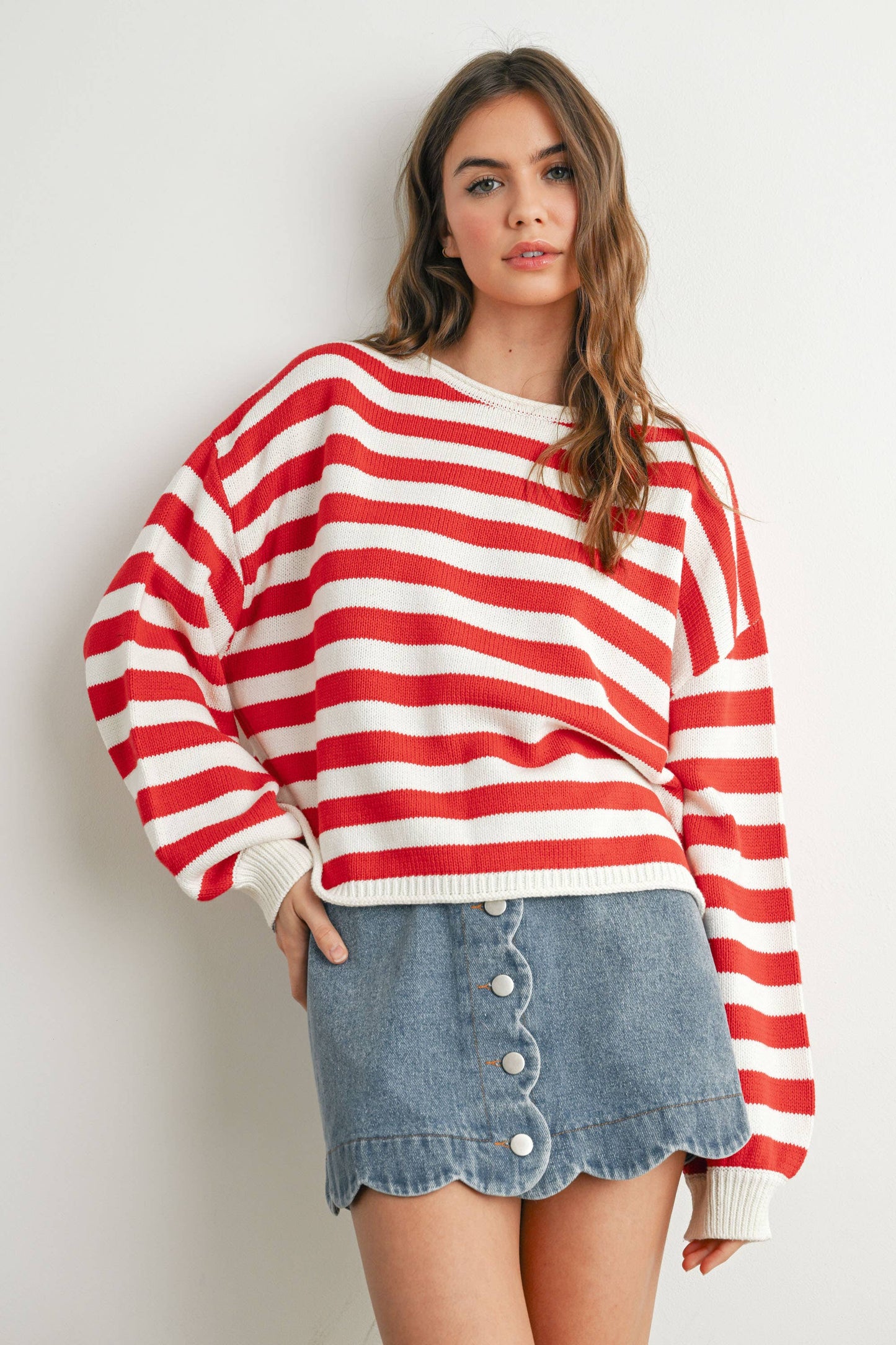 Stripped Sweater Top