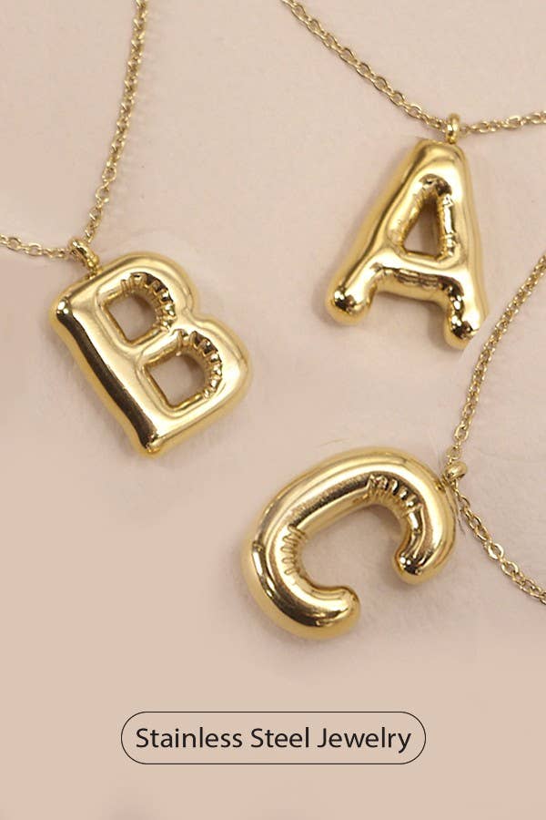 18K Stainless Steel Tarnish Free Initial Necklace
