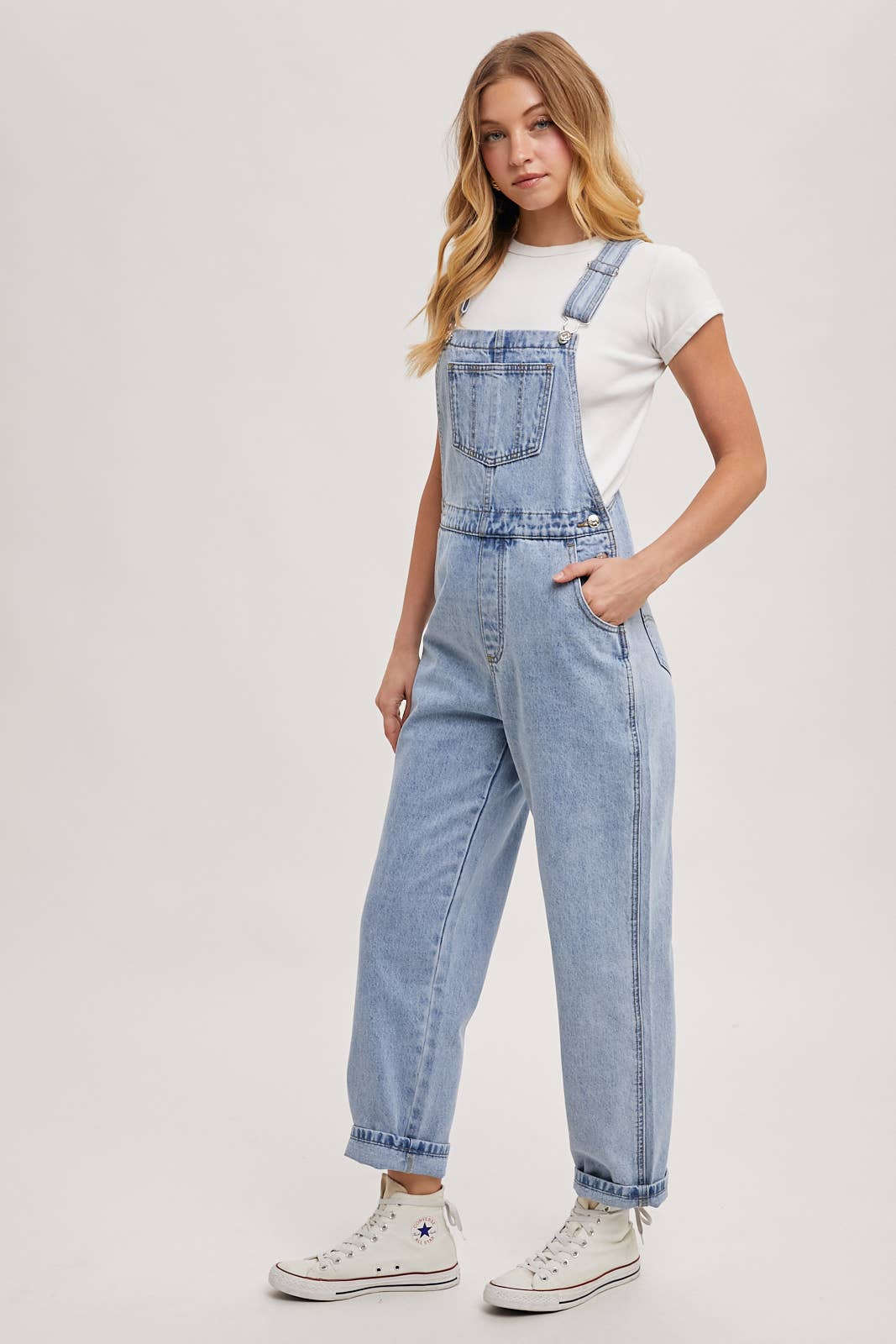 Denim Straightleg Overalls