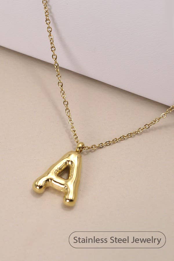 18K Stainless Steel Tarnish Free Initial Necklace