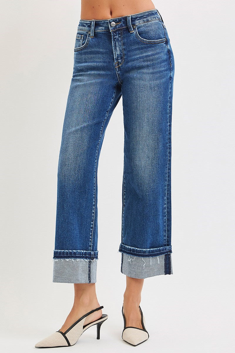Risen Jeans Mid Rise Ankle Straight Leg
