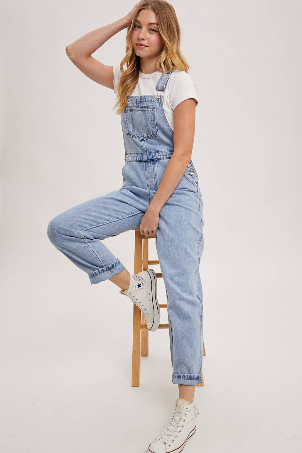 Denim Straightleg Overalls