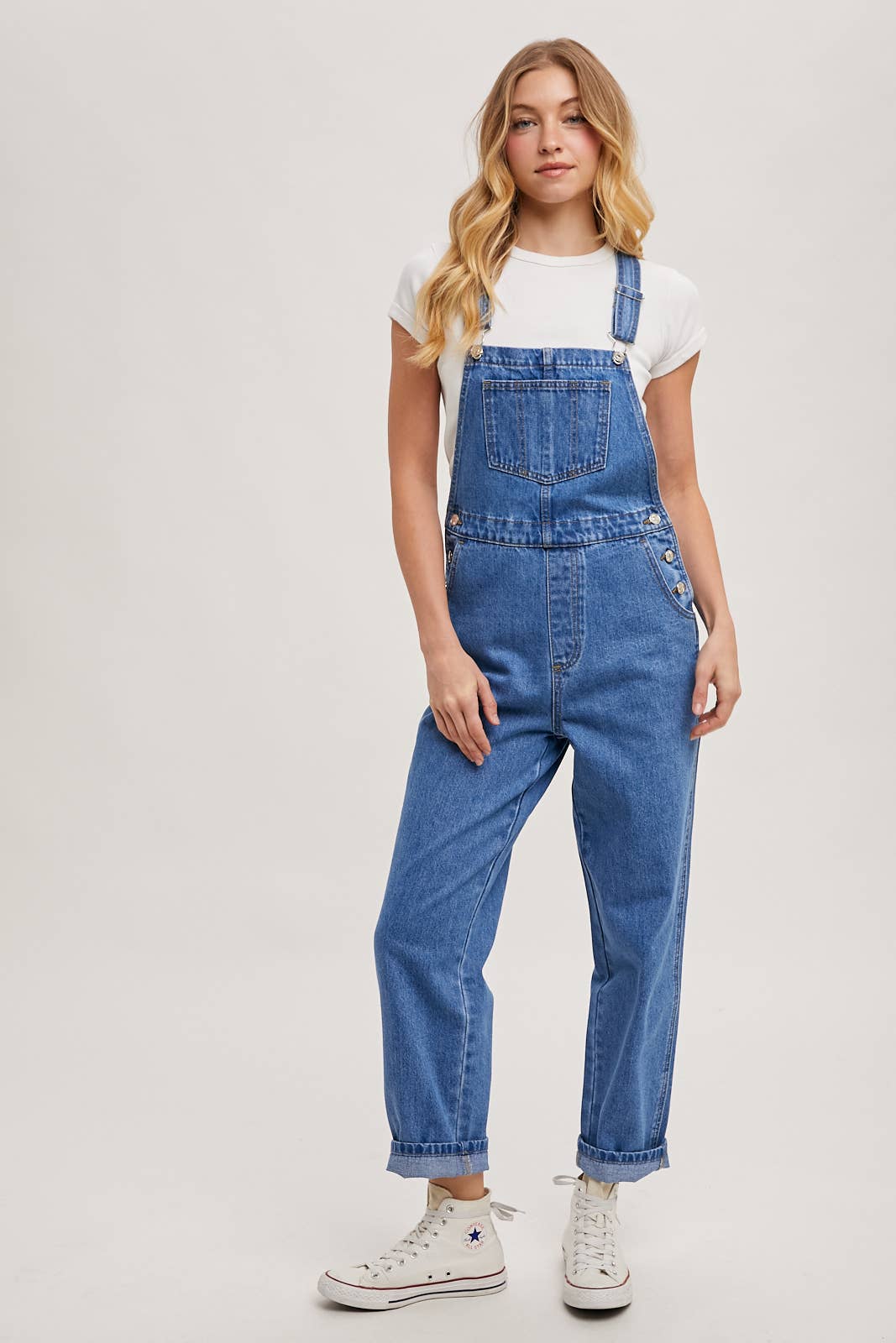 Denim Straightleg Overalls