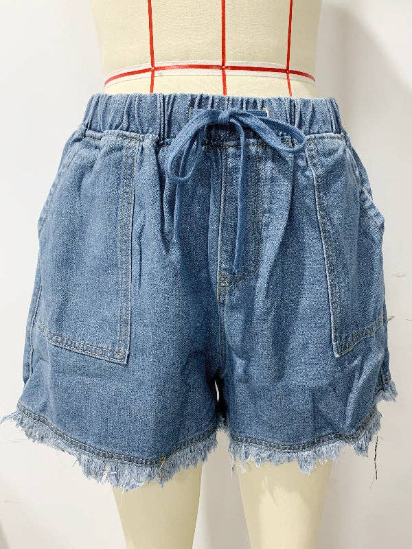 Casual High Waisted Drawstring Shorts