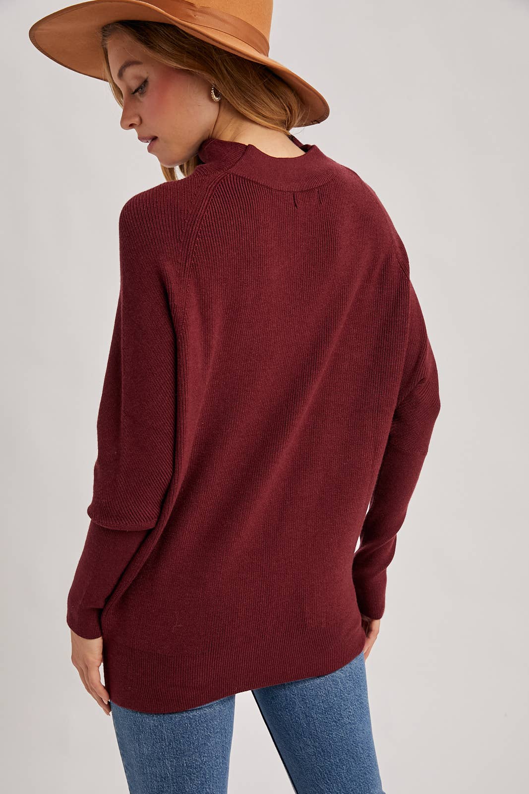 Slouch Neck Dolman Sleeved Pullover