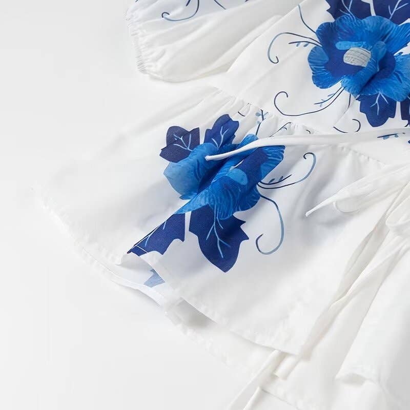 Floral Front Tie Blouse
