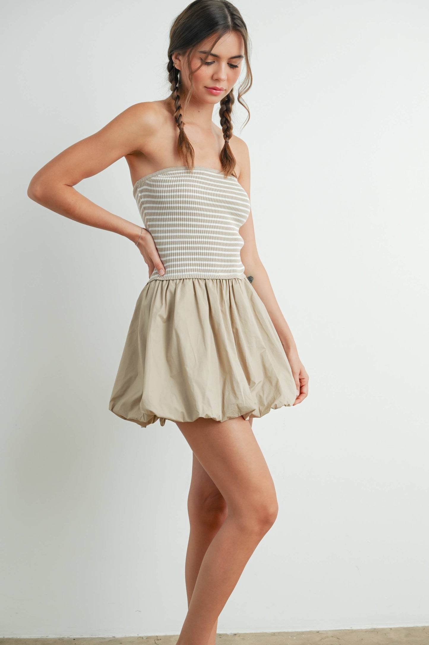 Bubble Hem Mini Skirt Dress