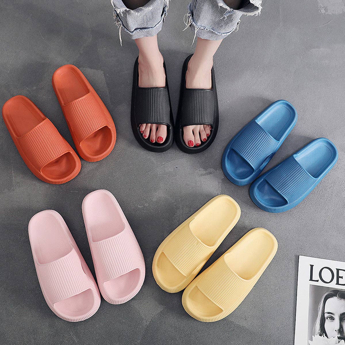 Slide Solid Color Sandals