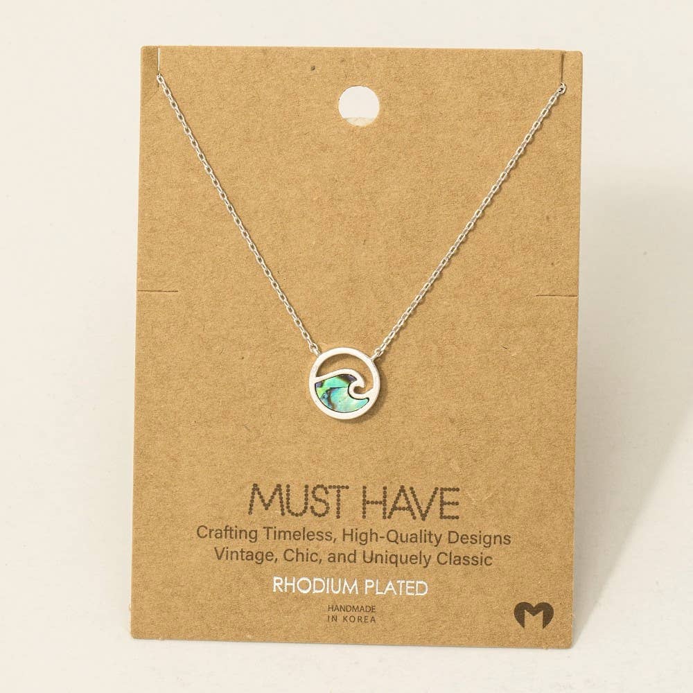 Wave Coin Pendant Necklace