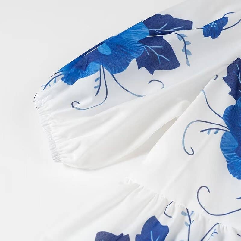 Floral Front Tie Blouse
