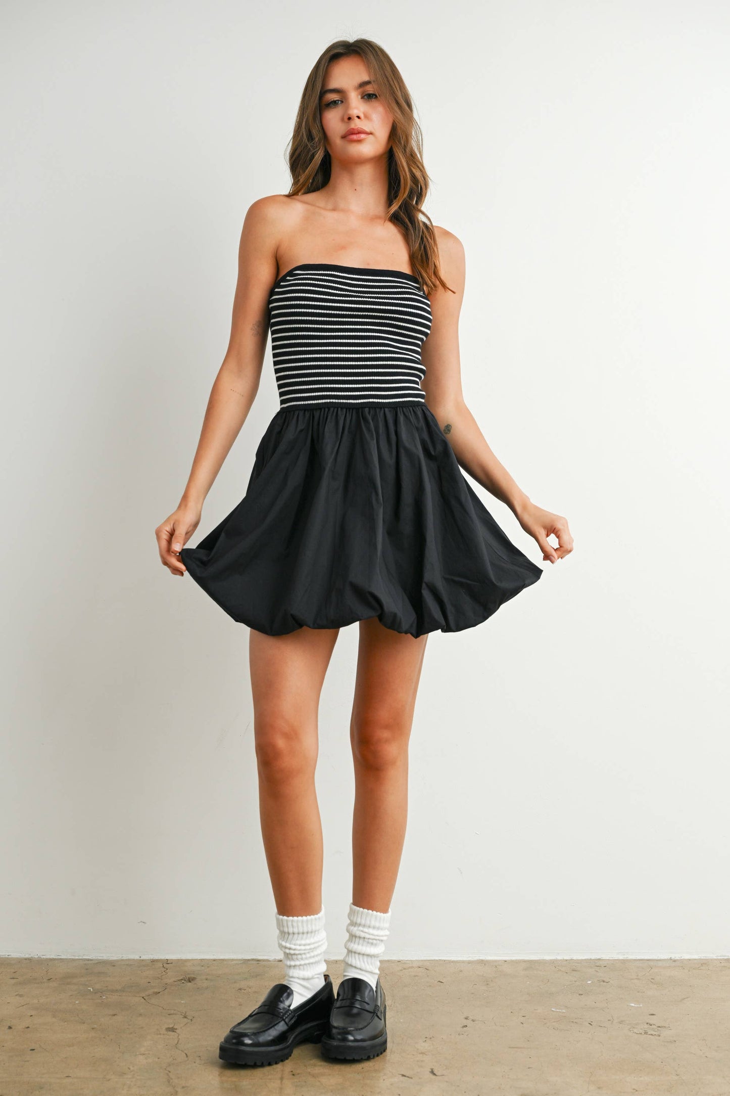 Bubble Hem Mini Skirt Dress