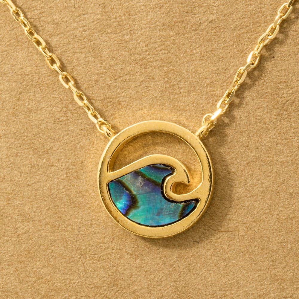 Wave Coin Pendant Necklace