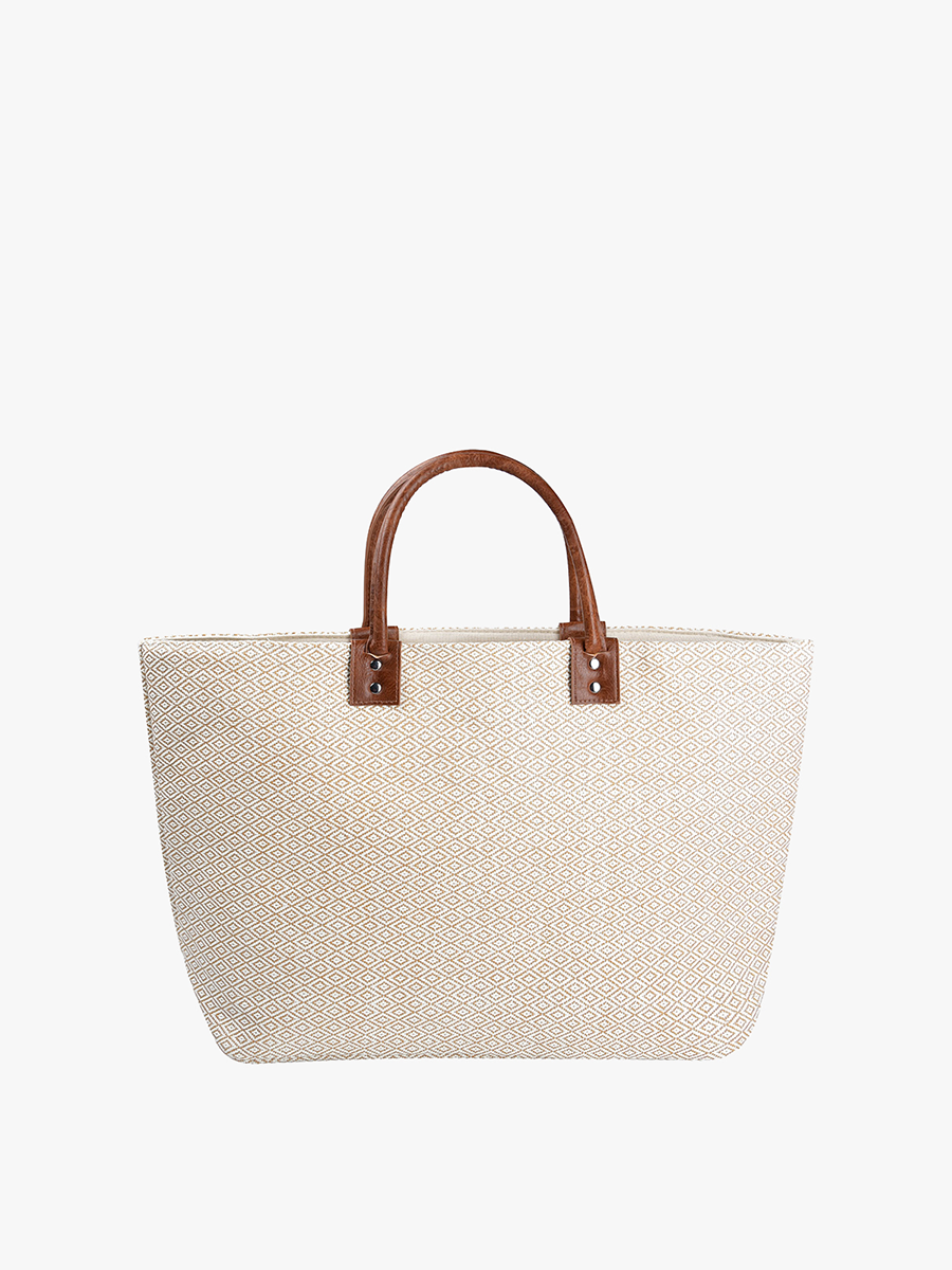 Large Aztec Straw Tote w/ Dual Handles