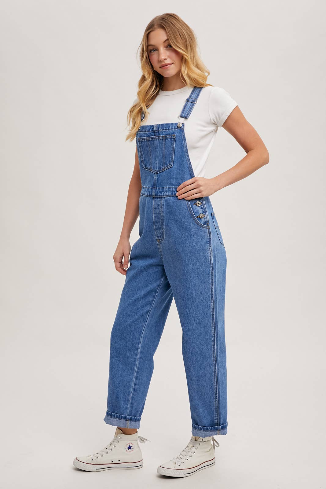 Denim Straightleg Overalls