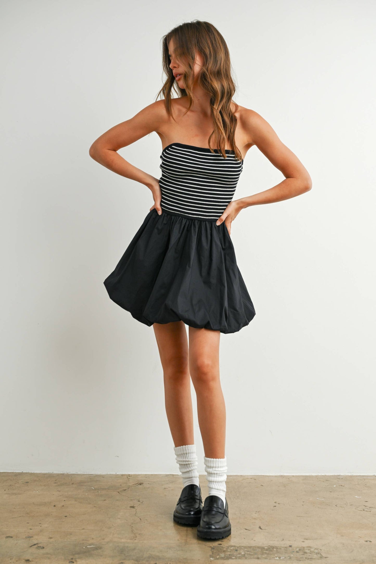 Bubble Hem Mini Skirt Dress