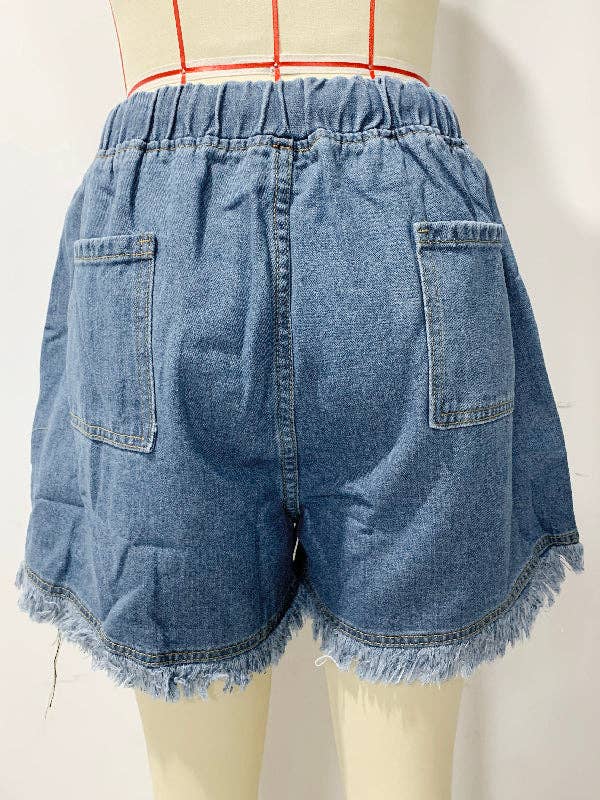 Casual High Waisted Drawstring Shorts