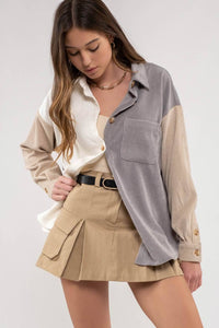 Colorblock Corduroy Jacket