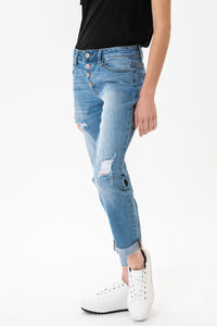 Mid Rise Girlfriend Jeans