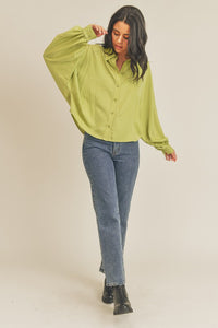 Collared Batwing Button up