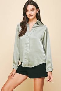 Collared Satin Top