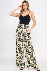 Printed High Waisted Trousers